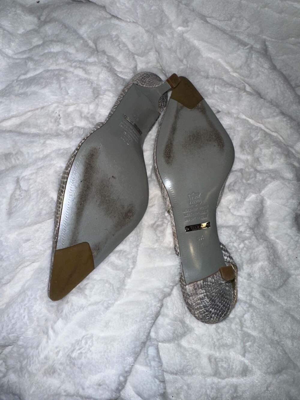 Talbots Collection Silver Metallic Snakeskin Leat… - image 6